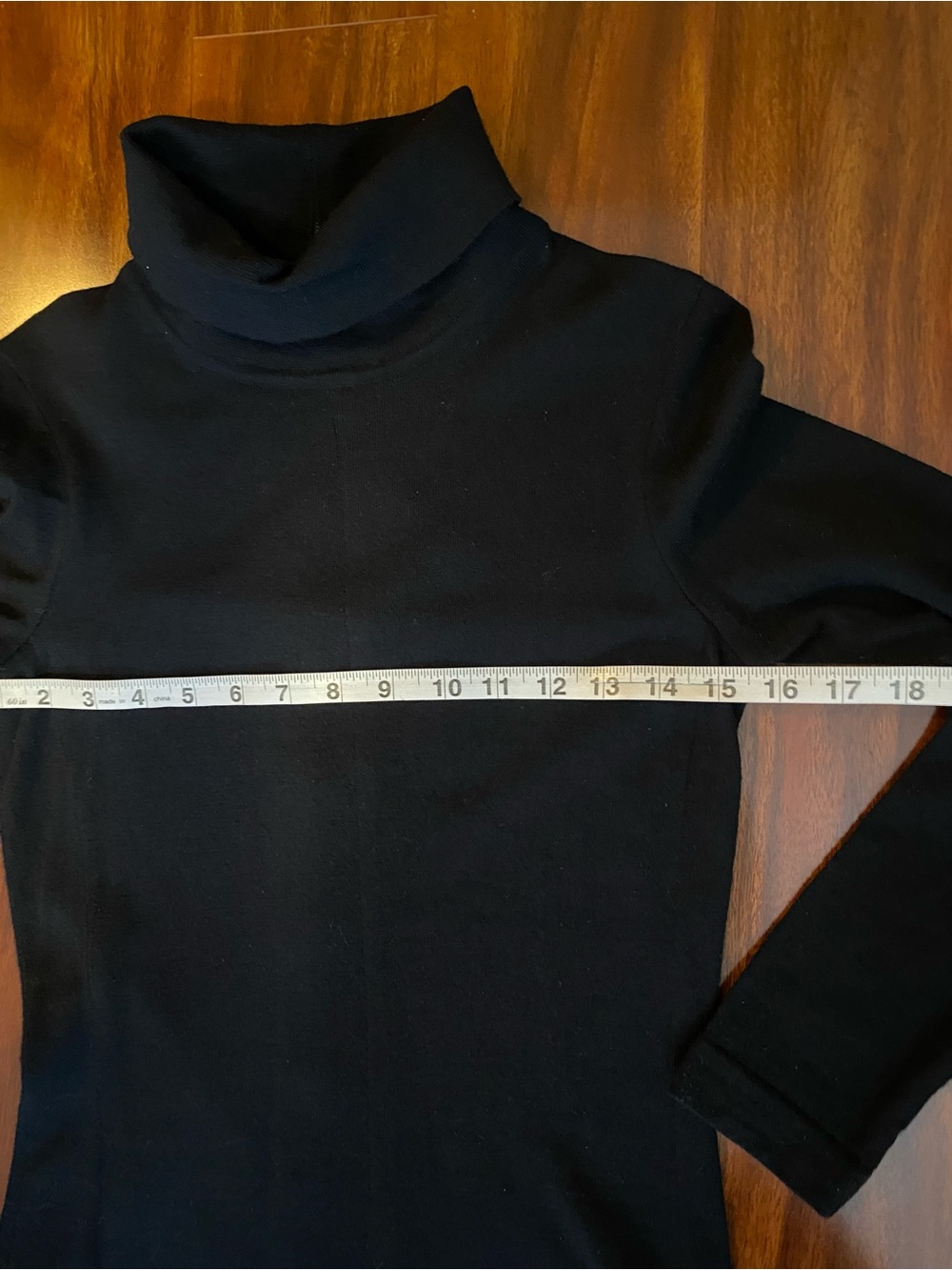 Vintage Marshall Field & Company Made In Italy Wool Black Turtleneck Midi Dress - Picture 4 of 11